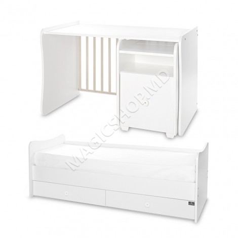 Кроватка детская Lorelli TRIO PLUS 160x70 см White